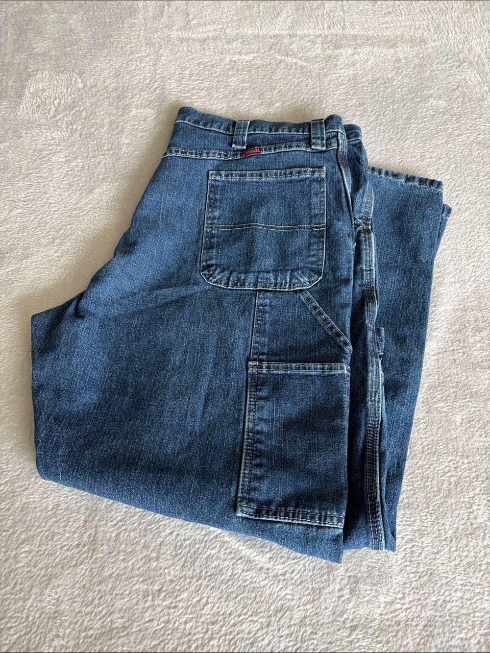 Wrangler Five Star Carpenter Jeans Men’s 40x32 Blue Denim Utility Pants EUC